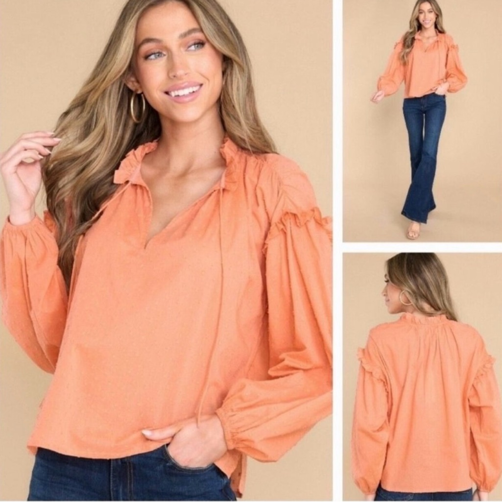 Cleobella Phoenix Coral Embellished Boho Top New With Tags Size Medium